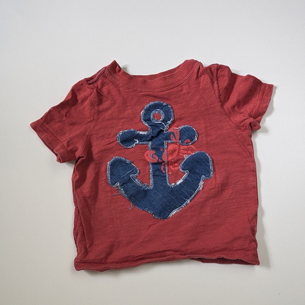 Red and Blue Nautical Anchor Short Sleeve Tee